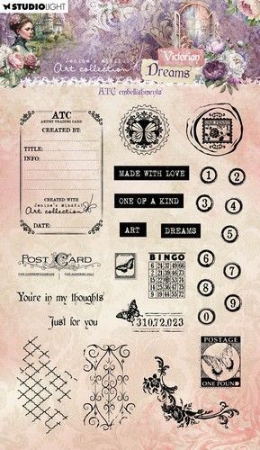 Studio Light Clear Stamp ATC embellishments Vict. Dreams nr.611 JMA-VD-STAMP611 135x193x3mm (02-24)