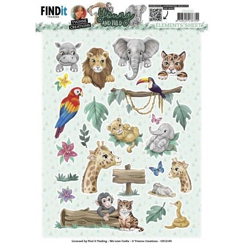 Cutting Sheets - Yvonne Creations - Young and Wild - Small Elements