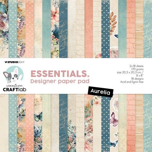 Studio Light Designer paper pad Aurelia 170gsm Essentials nr.150 CCL-ES-DPP150 203x203x9mm (03-24)