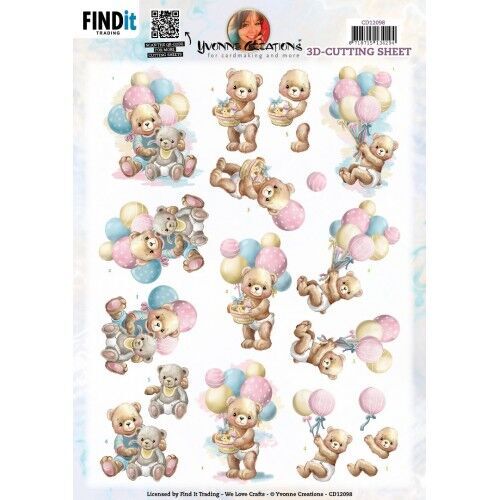 3D Cutting Sheet - Yvonne Creations - Baby Bear