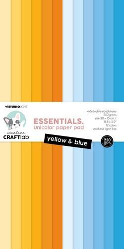 Studio Light Unicolor paper pad Yellow & blue Essentials nr.178 CCL-ES-UPP178 300x150mm (04-24)
