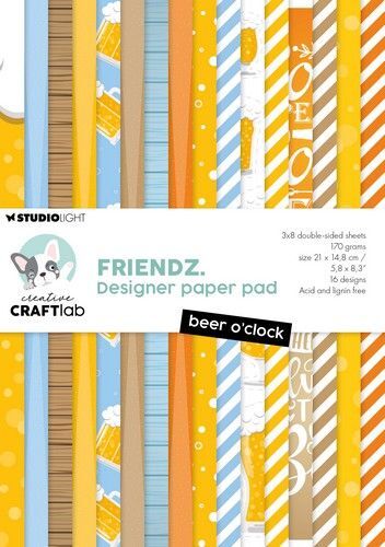 Studio Light Design paper pad Beer O'clock Friendz nr.179 CCL-FR-DPP179 210x148mm (04-24)