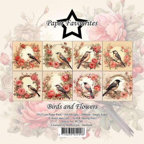 Paper Favourites 15x15 cm Birds and Flowers