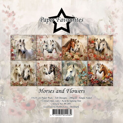 Paper Favourites 15x15 cm Horses and Flowers