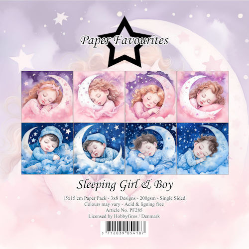 Paper Favourites 15x15 cm Sleeping Girl & Boy