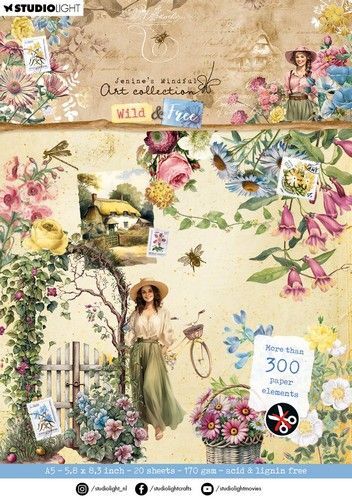 Studio Light Die-cut Paper Pad Paper elements Wild & Free nr.181 JMA-WAF-DCPP181 148x210mm (05-24)