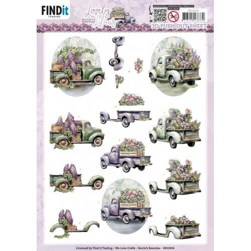 3D Push Out - Berries Beauties - Lovely Lilacs - Lovely Cars