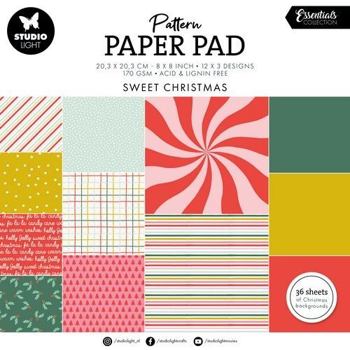Studio Light Pattern Paper Pad Sweet Christmas Essentials nr.199 SL-ES-PPP199 203,2x203,2mm (06-24)