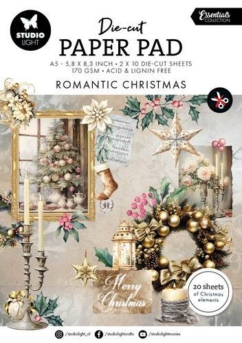 Studio Light Die-cut Paper Pad Romantic Christmas Essentials nr.201 SL-ES-DCPP201 148x210mm  (06-24)