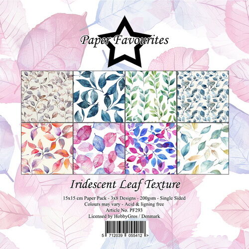 Paper Favourites 15x15 cm Iridescent Leaf Texture