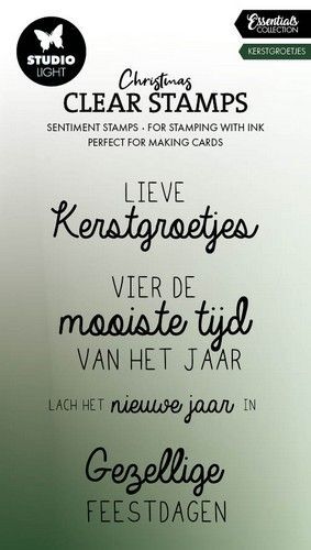 Studio Light Clear Stamp Kerstgroetjes Essentials nr.695 SL-ES-STAMP695 57x93mm (06-24)