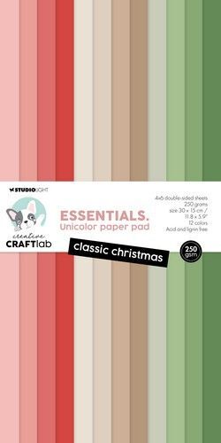 Studio Light Unicolor paper pad Classic Christm. Essent. nr.221 CCL-ES-UPP221 300x150mm (06-24)