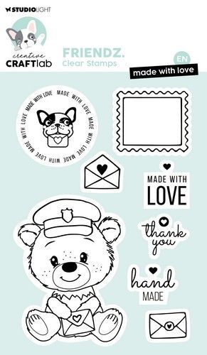 Studio Light Clear Stamp EN Made with love Friendz nr.709 CCL-FR-STAMP709 141x96mm (06-24)