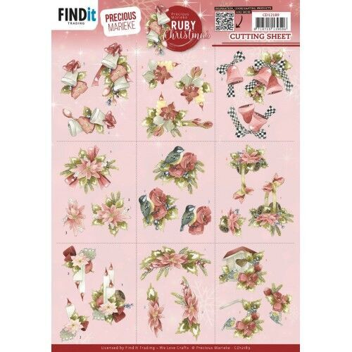 Cutting Sheets - Precious Marieke - Ruby Christmas - Mini
