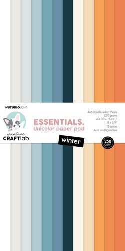Studio Light Unicolor paper pad Winter Essentials nr.225 CCL-ES-UPP225 300x150x9mm (08-24)
