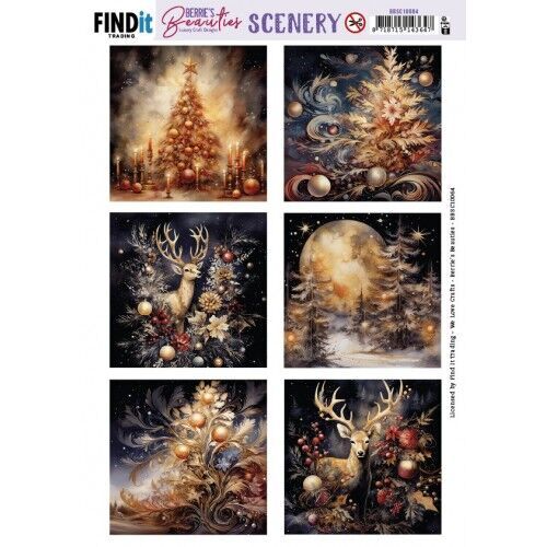 Scenery Push out - Berries Beauties - Frosted Gold Christmas 2 - Square