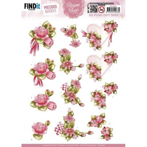 3D Push Out - Precious Marieke - Blossom Blush - Magenta