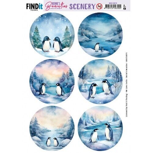 Scenery Push out - Berries Beauties - Penguin - Round