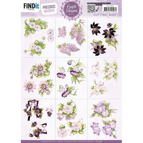 Cutting Sheet - Precious Marieke - Purple Blossom - Mini