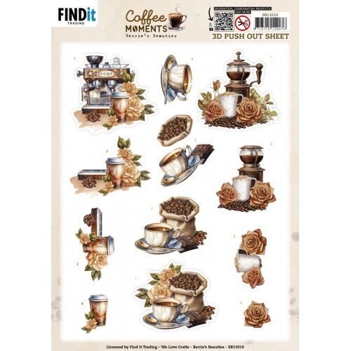 3D Push out Sheet - Berries Beauties - Coffee Moments - Coffee Machine