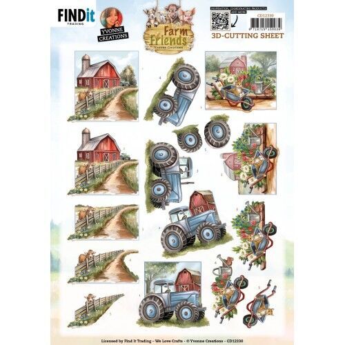 3D Cutting Sheet - Yvonne Creations - Farm Friends - Farmyard