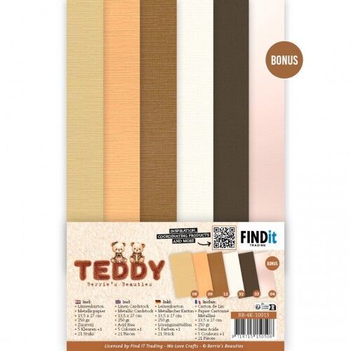 Linen Cardstock Pack - Berries Beauties - Teddy - 4K