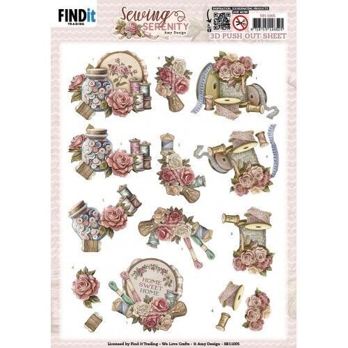3D Push out Sheet - Amy Design - Sewing Serenity - Stitching