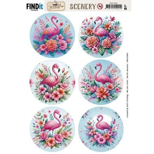 Scenery Push out - Berries Beauties - Flamingo - Round
