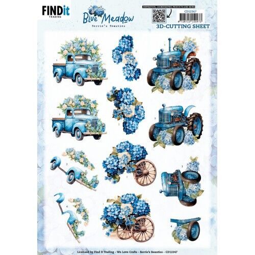 3D Cutting Sheet - Berries Beauties - Blue Meadow - Transport