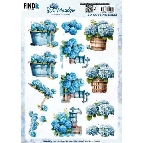 3D Cutting Sheet - Berries Beauties - Blue Meadow - Water Pump