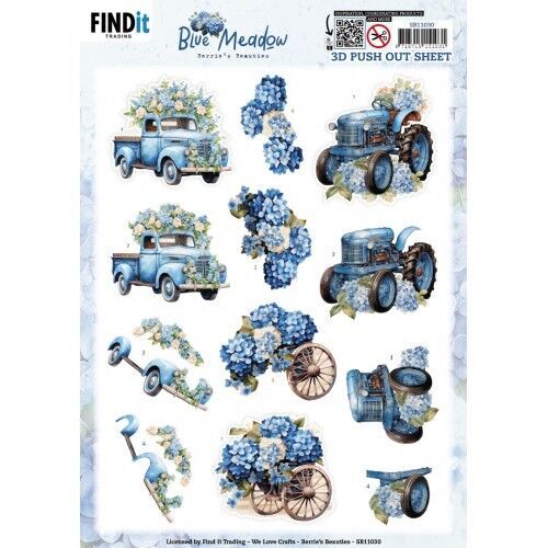 3D Pushout Sheet - Berries Beauties - Blue Meadow - Transport