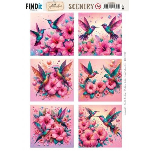 Scenery Push out - Berries Beauties - Celestial Hummers - Square