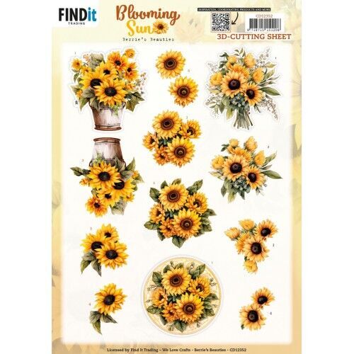 3D Cutting Sheet - Berries Beauties - Blooming sun - Golden Glow