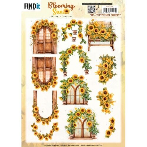 3D Cutting Sheet - Berries Beauties - Blooming sun - Rustic Sunlight