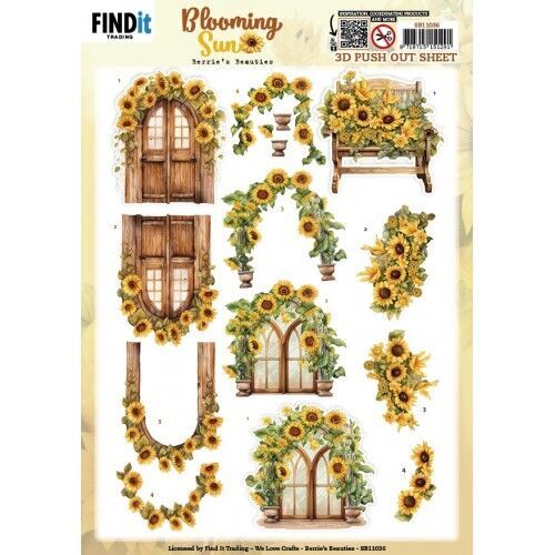 3D Pushout Sheet - Berries Beauties - Blooming sun - Rustic Sunlight