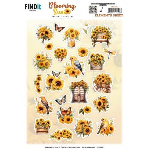 Cutting Sheet - Berries Beauties - Blooming sun - Small Elements