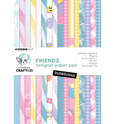 Designer Paper Pad Bubblicious Friendz nr.358