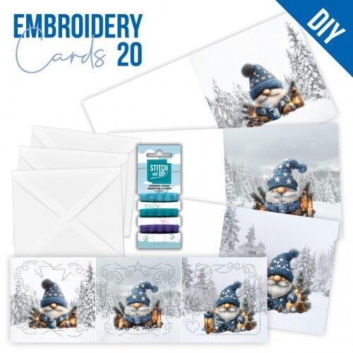 Stitch and Do Cards 20 - Berries Beauties - Gnomie Christmas