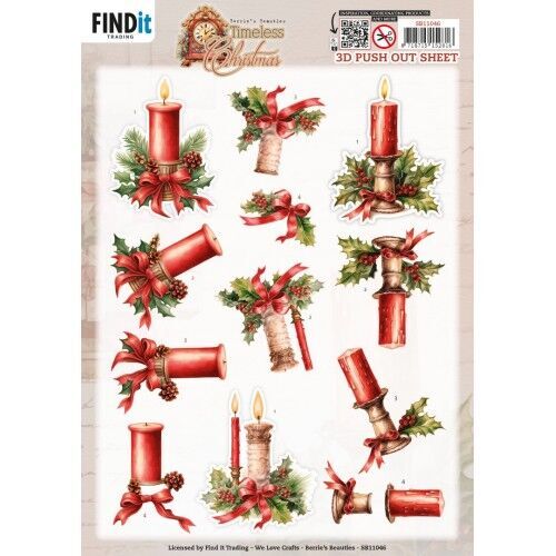 3D Pushout Sheet - Berries Beauties - Timeless Christmas - Timeless Candle