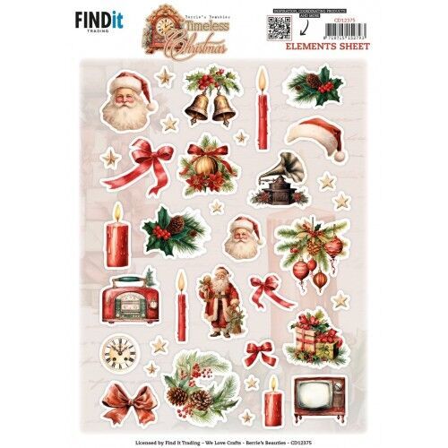 Cutting Sheet - Berries Beauties - Timeless Christmas - Small Elements