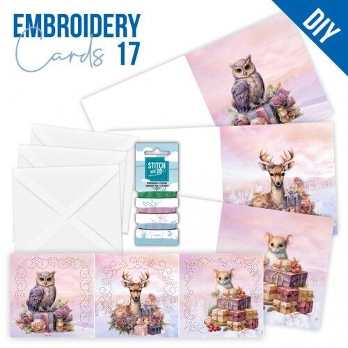 Stitch and Do Cards 17 - Berries Beauties - Pastel Purple Christmas