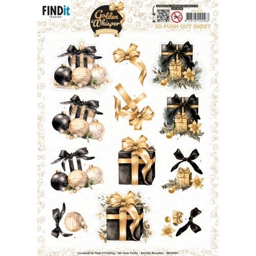 3D Pushout Sheet - Berries Beauties - Golden Whisper - Presents
