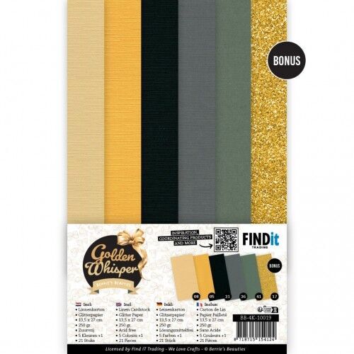 Linen Cardstock Pack - Berries Beauties - Golden Whisper - 4K