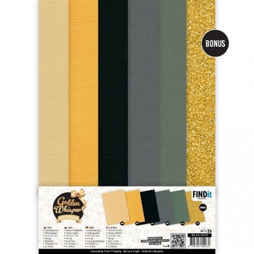 Linen Cardstock Pack - Berries Beauties - Golden Whisper - A4