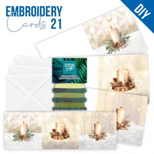 Stitch and Do Cards 21 - Berries Beauties - Christmas Candles