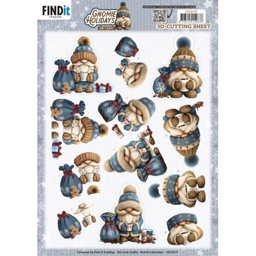 3D Cutting Sheet - Berries Beauties - Gnomie Holidays - Navy