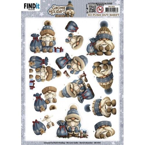 3D Pushout Sheet - Berries Beauties - Gnomie Holidays - Navy