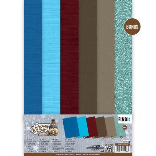 Linen Cardstock Pack - Berries Beauties - Gnomie Holidays - A4