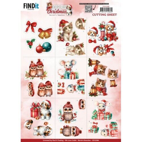 3D Cutting Sheet - Berries Beauties - A Very Furry Christmas - Mini