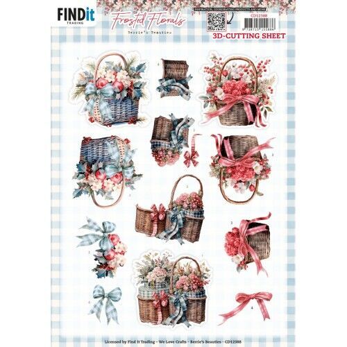 3D Cutting Sheet - Berries Beauties - Frosted Florals - Basket